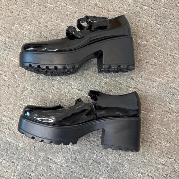 y2k style black shiny platform Mary Jane’s with the cutest buckle detail main image 8